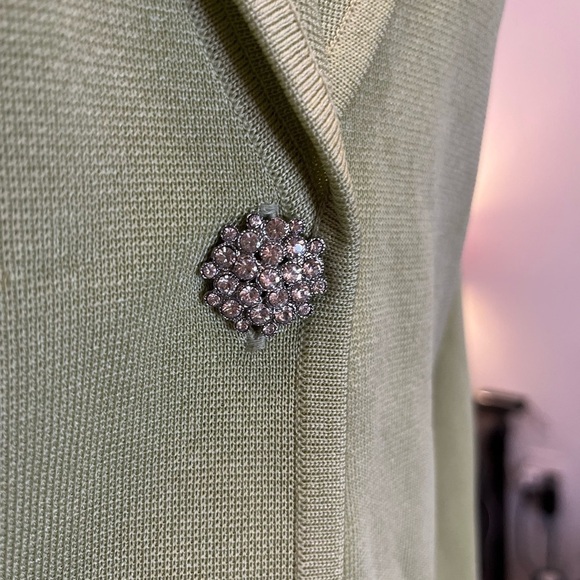 𝅺PLEIN Air Green Jacket with rhinestone button. - Picture 4 of 12